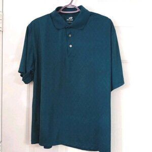 Top Flite Short Sleeve Deep Cyan Blue Golf Polo Shirt Men's Size Large